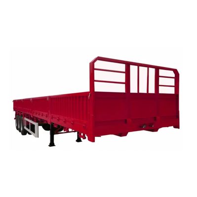 Steel Side Wall Semi-Trailer 3axle 50 Tons Side Flip Trailer 12400X2500X3650mm