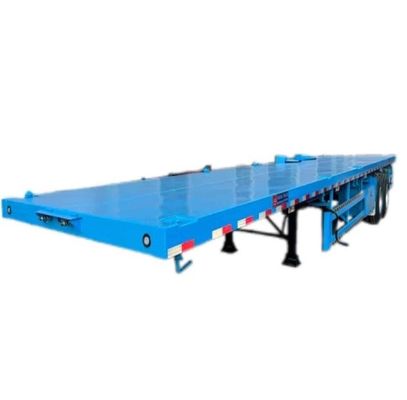 Semi-Trailer 2 Axle 20FT 40FT Flat Bed Container Flatbed Truck Trailer Tire 12.00R22.5
