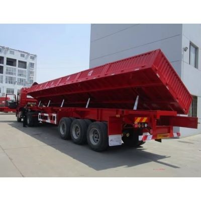 Side Tipping Trailer for Stone Sand Tri 3 Axles 50 Tons Side Dump Truck Semi Trailer