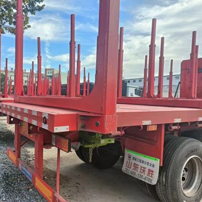 Detachable Max Loading 80Tons Timber Logging Transport Platform Flatbed Semi Trailer