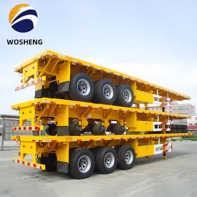 Professional 3 Axle 40ft Flatbed Container Truck Trailer with 50Tons Loading Capacity