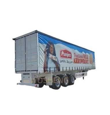 Wosheng 3 Axles 40FT 45FT PVC Tarpaulin Side Curtain Semi Trailer with Suspension System