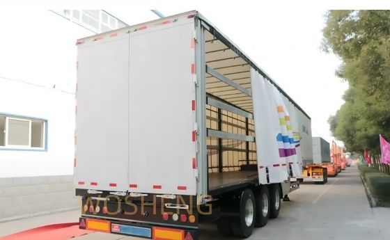 Wosheng 3 Axles 40FT 45FT PVC Tarpaulin Side Curtain Semi Trailer with Suspension System