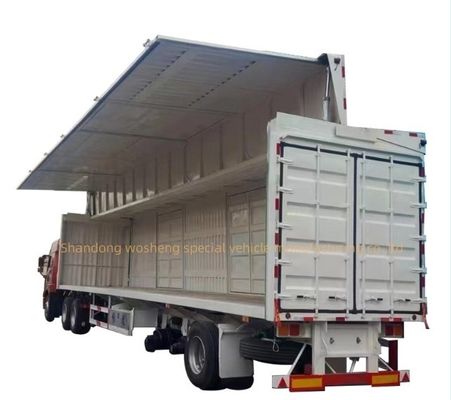 3 Axle 30/40tons Logistics Wingspan Van Semi Trailer with Open Box Steel Suspension System