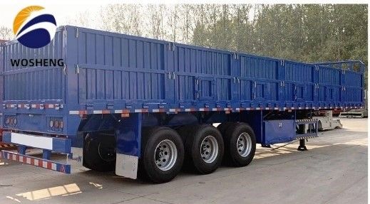 Fence Type Flatbed Semi Trailer with Drop Side Board Side Wall and Air Bag Suspension