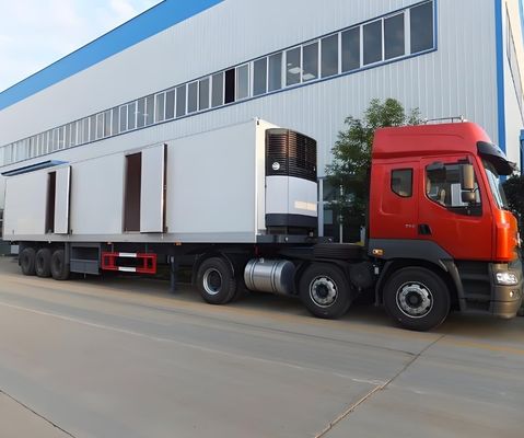 Customized Color Wosheng 3 Axle 20 40 45 53 Ft Freezer Refrigerator Van Semi Trailer