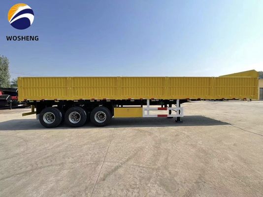 Fence Type Flatbed Semi Trailer with Drop Side Board Side Wall and Air Bag Suspension