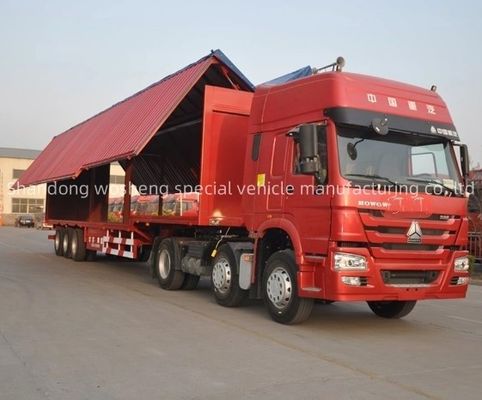 Wosheng 3 Axle 30/40ton Logistics Wingspan Van Semi Trailer with Flying Wingvan Box