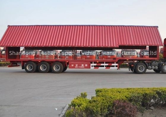 Wosheng 3 Axle 30/40ton Logistics Wingspan Van Semi Trailer with Flying Wingvan Box