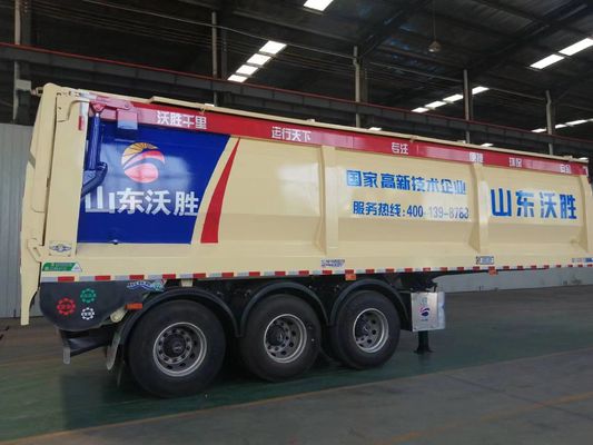 Rear Dump Semi Trailer with Automatic Crawler Belt Discharge and Max Payload 30-60ton