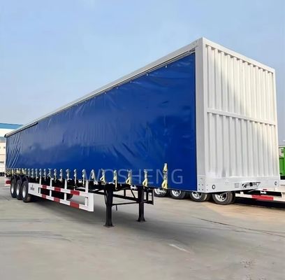Wosheng 3 Axles 40ft 45ft PVC Waterproof Curtain Side Semi Trailer for Express and Logistics