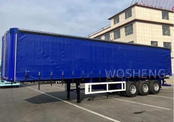 Customized Wosheng 3 Axles 40ft 45ft Side Curtain Semi Trailer with PVC Waterproof Tarpaulin