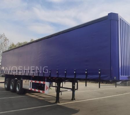 Customized Wosheng 3 Axles 40ft 45ft Side Curtain Semi Trailer with PVC Waterproof Tarpaulin