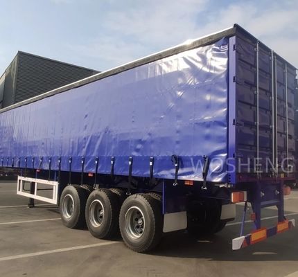 Customized Wosheng 3 Axles 40ft 45ft Side Curtain Semi Trailer with PVC Waterproof Tarpaulin