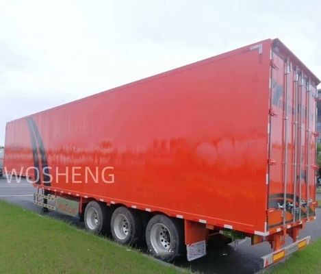 Customized 3 Axles 40ft 45ft Red Curtain Side Semi Trailer with Max Payload of 40tons