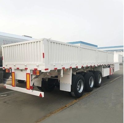 Truck Semi Trailer with Removable Drop Sidewall and Versatile Multi Purpose Design