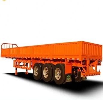 Truck Semi Trailer with Removable Drop Sidewall and Versatile Multi Purpose Design