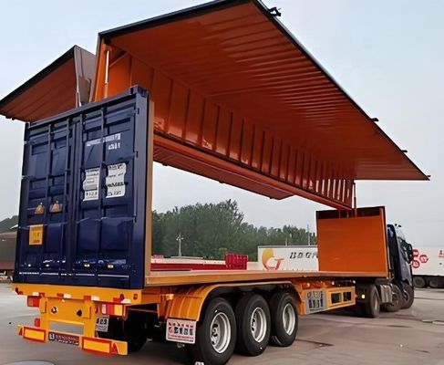 60 Tons Capacity 13 Meters Special Design Van Semi Trailer with Q345B T700 Rim 9.0-22.5