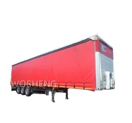 Truck 40-50ton 3 Axles 40ft 45ft Red Curtain Side Sliding Semi-Trailer with PVC Tarpaulin