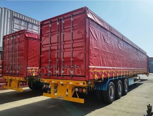 Tailored Wosheng 3 Axle Side Curtain Semi Trailer with Dual Line WABCO Brake System