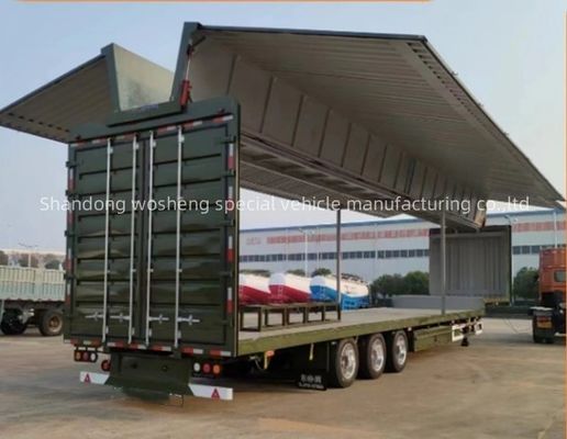 Customer's Request 3 Axle Wing Open Van Wall Semi Trailer with 12units 12R22.5 Tire