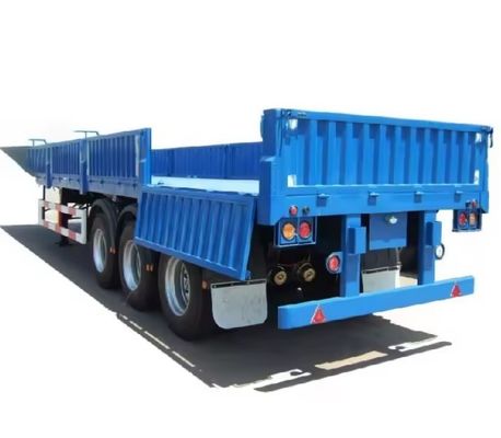 40ton 60ton 80ton 100ton Tri-Axle Dropside Sidewall Semi Trailer with Customizable Size