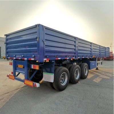 40ton 60ton 80ton 100ton Tri-Axle Dropside Sidewall Semi Trailer with Customizable Size