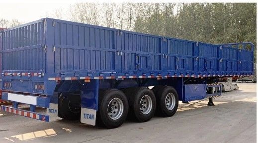 40ton 60ton 80ton 100ton Tri-Axle Dropside Sidewall Semi Trailer with Customizable Size