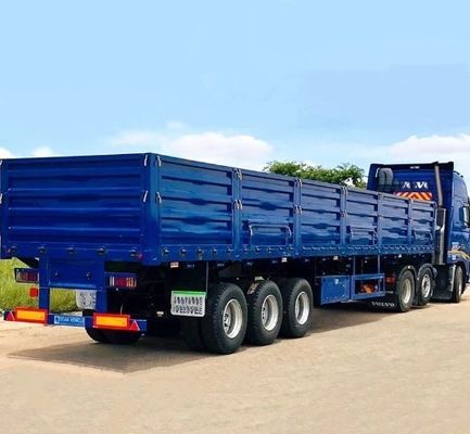 40ton 60ton 80ton 100ton Tri-Axle Dropside Sidewall Semi Trailer with Customizable Size