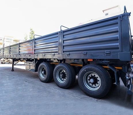 40ton 60ton 80ton 100ton Tri-Axle Dropside Sidewall Semi Trailer with Customizable Size