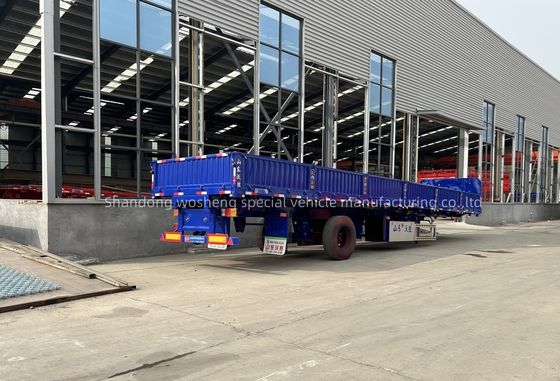 40ton 60ton 80ton 100ton Tri-Axle Dropside Sidewall Semi Trailer with Customizable Size