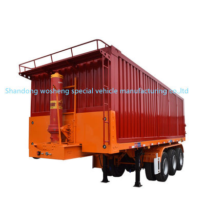 Semi-Trailer Wosheng 3 Axles Hydraulic Rear Dump Tipper Steel Tipping Truck Trailers 9800x2500x3500mm