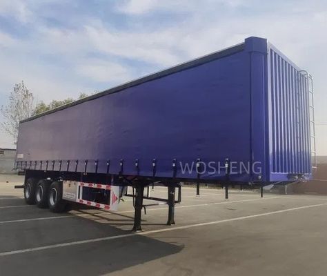 WABCO-ABS Brake Equipped 3 Axles 40ft 45ft Blue Curtain Side Semi Trailer by Wosheng