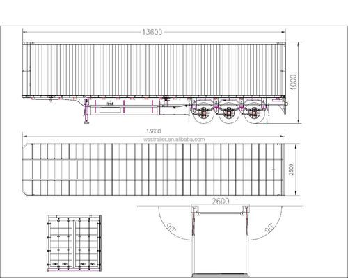Tire 12R22.5 12units Steel Logistics Semi-Trailer with Wingspan Opening Wingspan