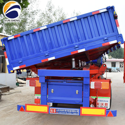 Wosheng Side Tipper Truck Trailers with 90 w mm*13/16 thickness mm*10Layer Leaf Spring