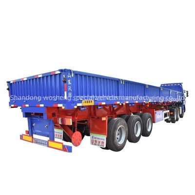 Side Dump Semi Truck Trailers Wosheng 3 Axles Side Tipper for Side Tipping Side Dumping
