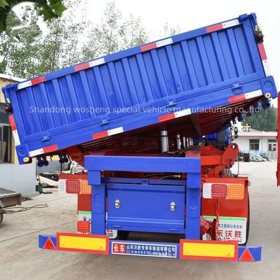 Side Dump Semi Truck Trailers Wosheng 3 Axles Side Tipper for Side Tipping Side Dumping