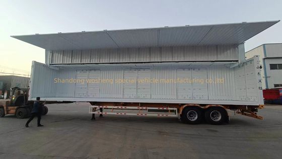 12R22.5 12units Tire Open Van Wall Double Wing Semi Trailer for CARGO TRANSPOTATION