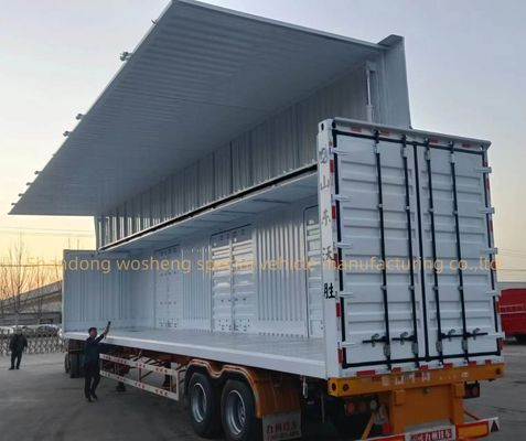 12R22.5 12units Tire Open Van Wall Double Wing Semi Trailer for CARGO TRANSPOTATION
