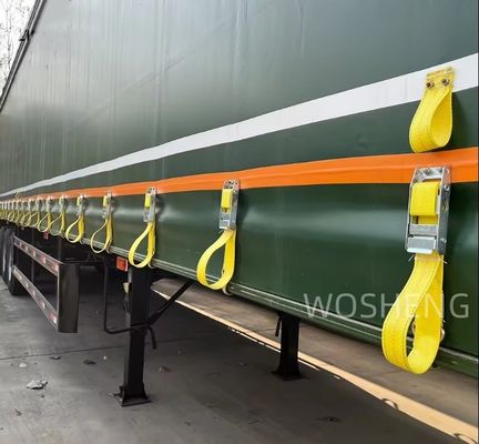 40tons Max Payload Steel Semi Trailer with Customizable PVC Van Tarpaulin and Roller Shutters