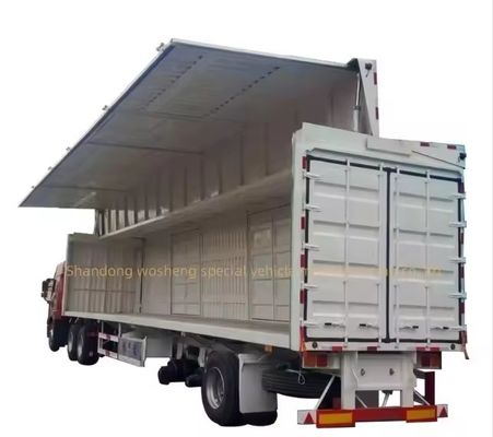 2 3 4Axles Side Wall Hydraulic Open Wing Van Truck Semi Trailer for Heavy Duty Cargo