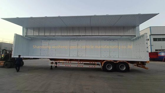 2 3 4Axles Side Wall Hydraulic Open Wing Van Truck Semi Trailer for Heavy Duty Cargo