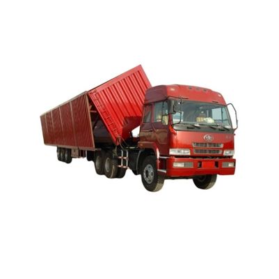 Mechanical Suspension 45 cubic meter side dump trailer bulk cargo transport trailer