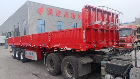 Mechanical Suspension 45 cubic meter side dump trailer bulk cargo transport trailer