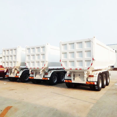 3 Axle U Shape Hydraulic Tipper Rear Dump Truck Semi Trailer with FUWA/Wosheng Axles