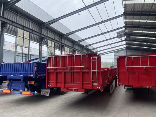 80tons side wall open cargo semi truck trailer with 2&quot; 50mm or3.5&quot; 90mm JOST king pin