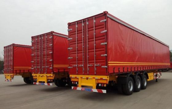 60 Tons Tare Weight Semi-Trailer for Truck 3 Axle Aluminium Floor PVC Side Curtain