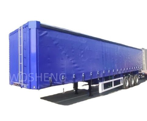 40 45 53 Ft Van Box Sliding PVC Tarpaulin Side Curtain Semi Trailer 40 Ton Payload