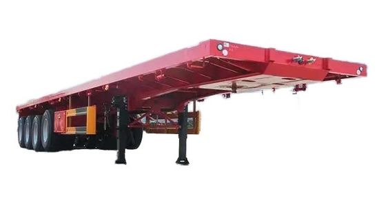 Max Payload 100tons 3 Axle Flatbed Container Flat Semi Trailer for Heavy Duty Truck