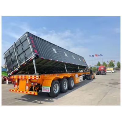 Side Tipping Semi-Trailer Direct Hydraulic Heavy Duty U-Shape End Tipper Dump Truck